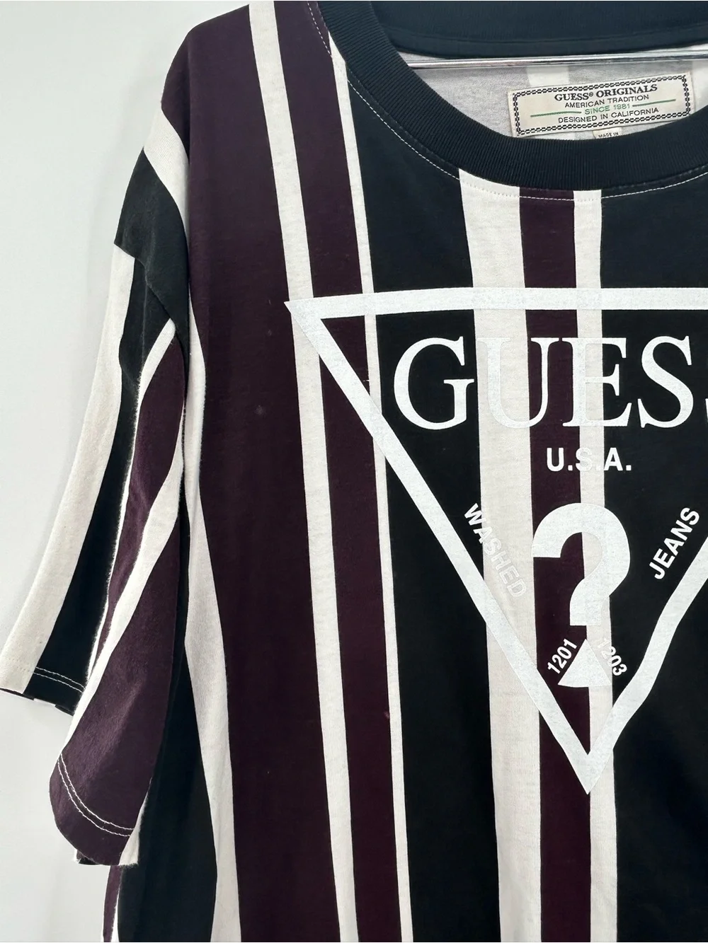 Guess Originals Oversized Striped T-Shirt XL - Picture 7 of 14